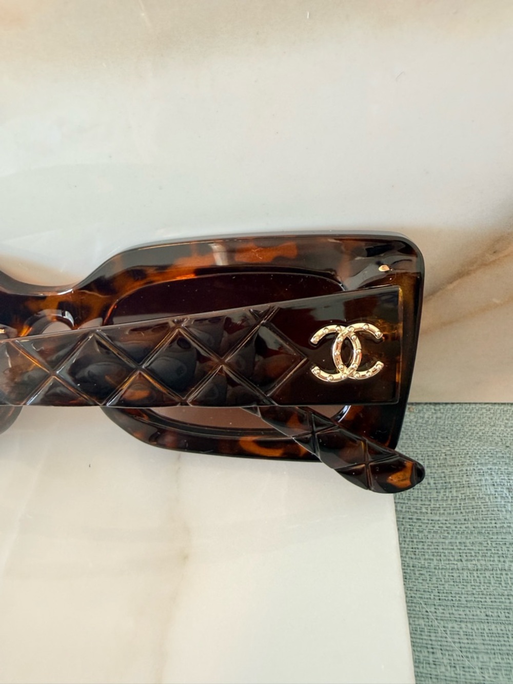 Fashion luxury Tortoiseshell Rectangular Sunglasses fashion fancy - Picture 7 of 8